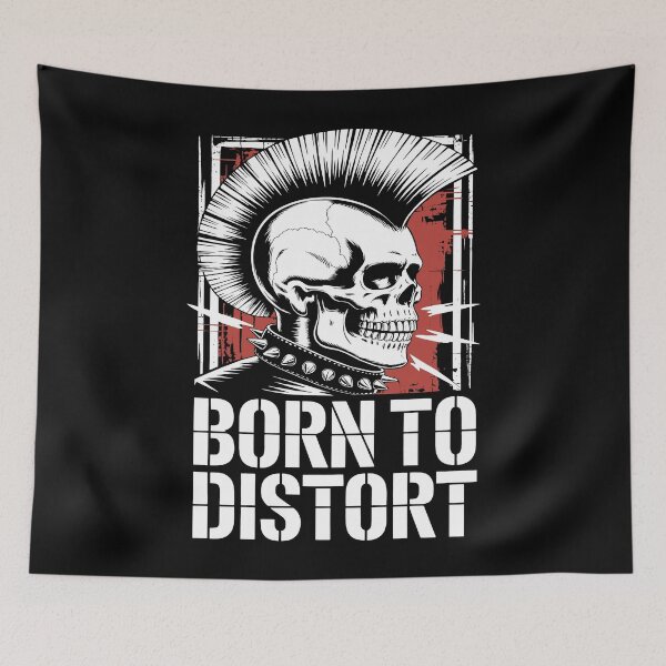 Item preview, Born to Distort Punk Skull Mohawk Design designed and sold by Parkerzz.