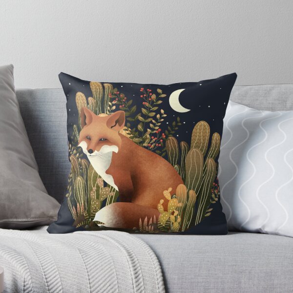 FOX IN THE NIGHT Throw Pillow