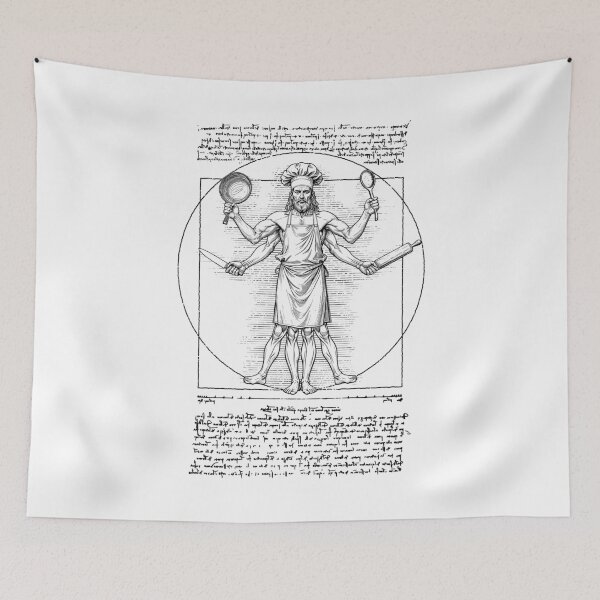 Item preview, Chef Cooking Vitruvian Man Vintage Leonardo Da Vinci Cook designed and sold by GrandeDuc.