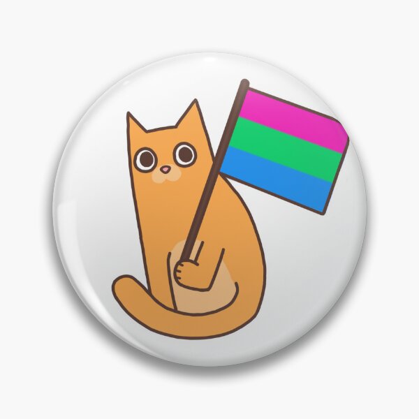 Item preview, Polysexual Pride Flag Ginger Cat Sticker designed and sold by PosteriaArchive.