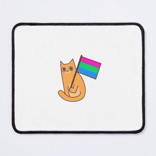 Item preview, Polysexual Pride Flag Ginger Cat Sticker designed and sold by PosteriaArchive.