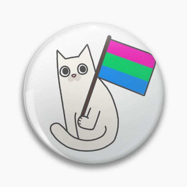 Item preview, Polysexual Pride Flag White Cat Sticker designed and sold by PosteriaArchive.