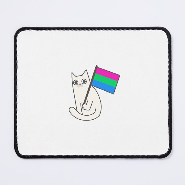 Item preview, Polysexual Pride Flag White Cat Sticker designed and sold by PosteriaArchive.