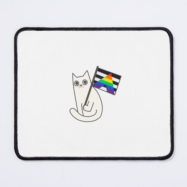 Item preview, Straight Ally Pride Flag White Cat Sticker designed and sold by PosteriaArchive.