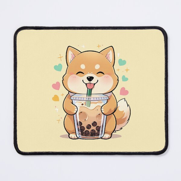Artikelvorschau, Lächelnder Kawaii Shiba Inu hält Boba – Süße Hundekunst für T-Shirts entworfen und verkauft von TheArtOfChaa.