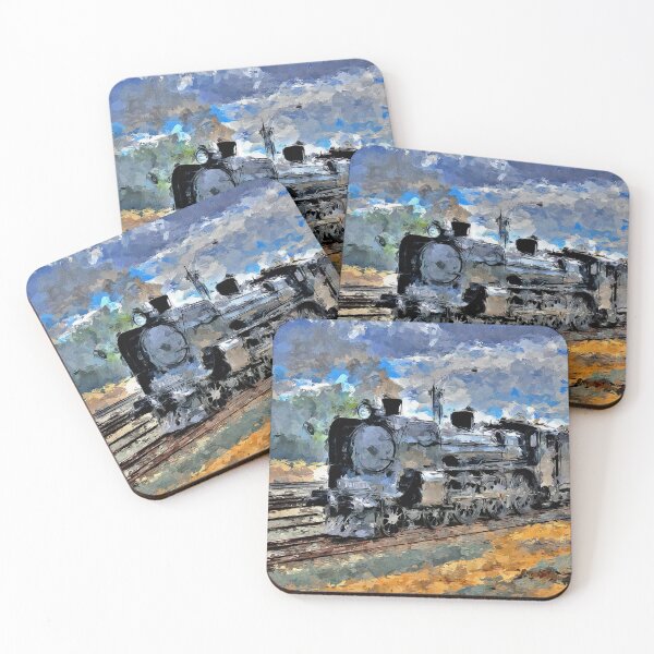 Item preview, Impressionist Painting of a Steam Train visiting Echuca - Echuca, Victoria, Australia designed and sold by Steven Jodoin.