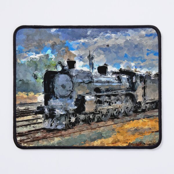 Item preview, Impressionist Painting of a Steam Train visiting Echuca - Echuca, Victoria, Australia designed and sold by Steven Jodoin.