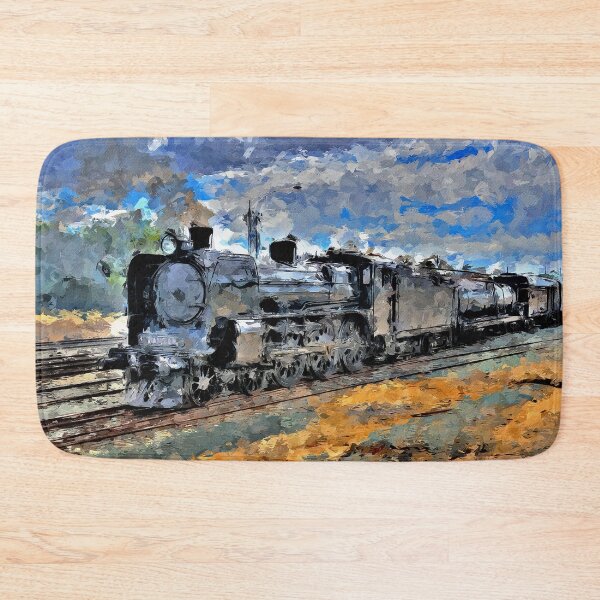 Item preview, Impressionist Painting of a Steam Train visiting Echuca - Echuca, Victoria, Australia designed and sold by Steven Jodoin.