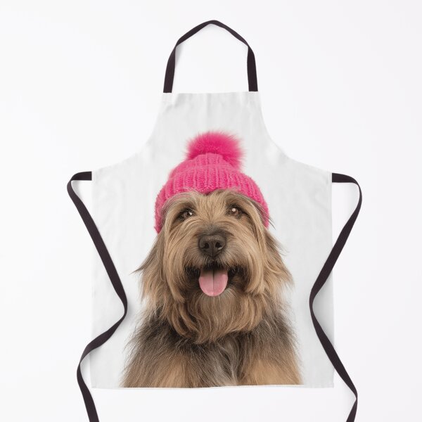 Item preview, Cozy Briard dog Wearing Pink Winter Hat Trendy Animal Fashion Artwork designed and sold by LazyOwlStore.
