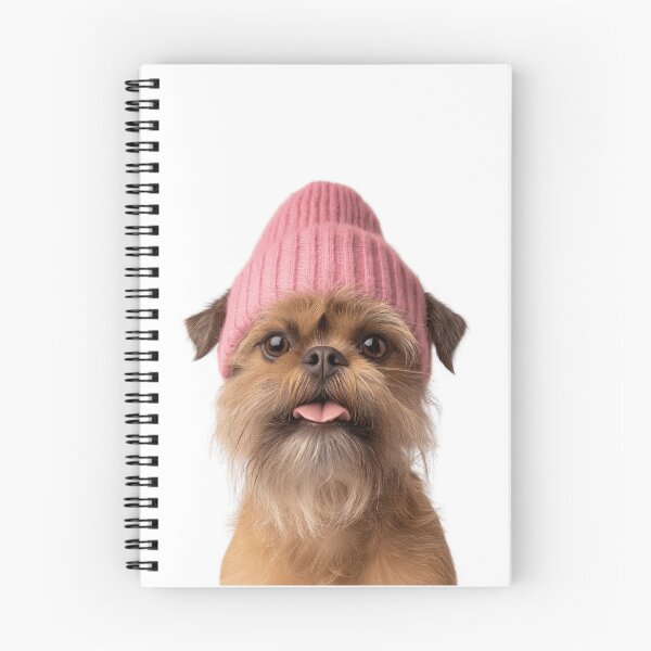 Item preview, Cozy Brussels Griffon dog Wearing Pink Winter Hat Trendy Animal Fashion Artwork designed and sold by LazyOwlStore.