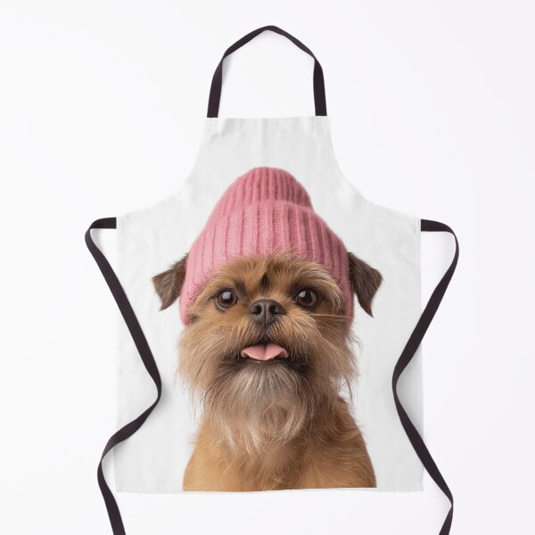 Item preview, Cozy Brussels Griffon dog Wearing Pink Winter Hat Trendy Animal Fashion Artwork designed and sold by LazyOwlStore.