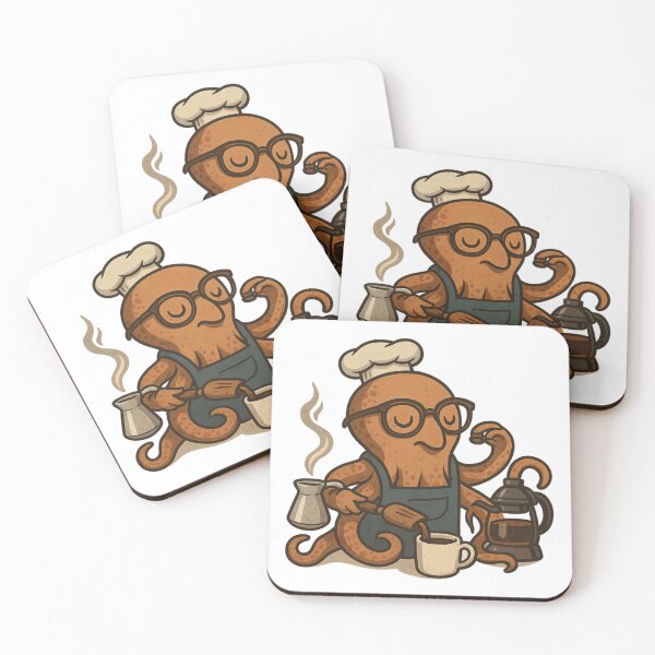 Item preview, Octopus Barista – Retro Coffee-Making Octopus with Glasses & Espresso Gear | Funny Café Sublimation Design designed and sold by Memorph.