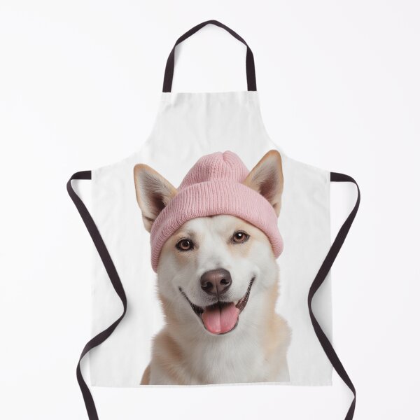 Item preview, Cozy Canaan dog Wearing Pink Winter Hat Trendy Animal Fashion Artwork designed and sold by LazyOwlStore.