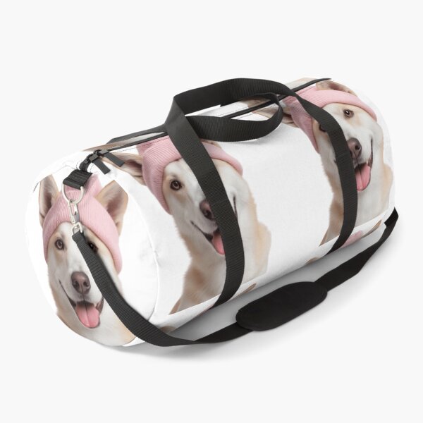 Item preview, Cozy Canaan dog Wearing Pink Winter Hat Trendy Animal Fashion Artwork designed and sold by LazyOwlStore.