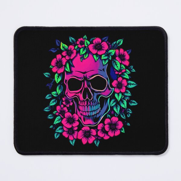 Item preview, Flor de calavera de neón: arte floral gótico y brillante designed and sold by Rothnaric.