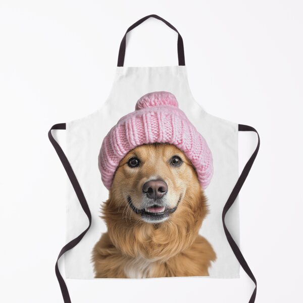 Item preview, Cozy Chinook dog Wearing Pink Winter Hat Trendy Animal Fashion Artwork designed and sold by LazyOwlStore.