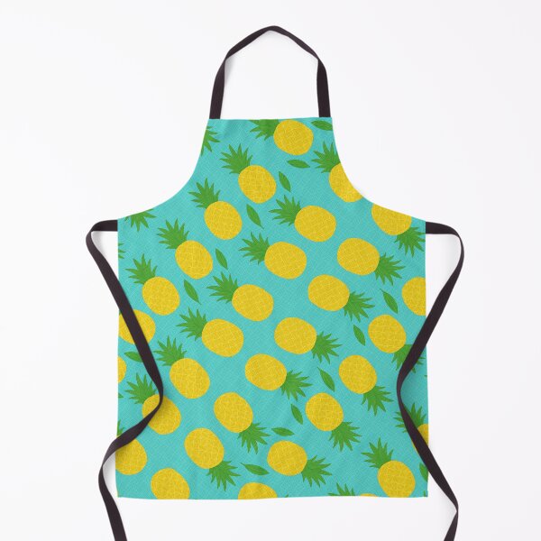 Item preview, Seamless Pineapple Pattern on Turquoise Grid Background designed and sold by Asbiell.