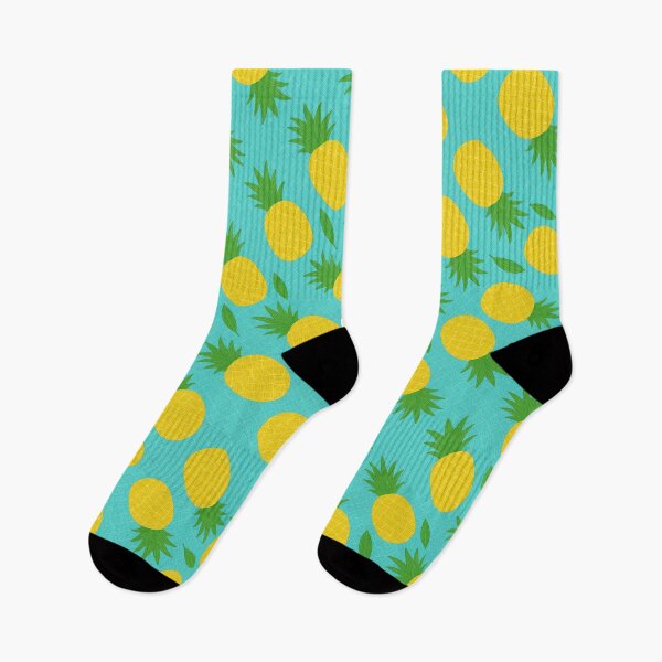 Item preview, Seamless Pineapple Pattern on Turquoise Grid Background designed and sold by Asbiell.