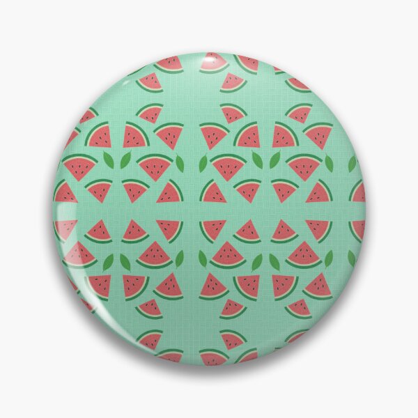 Artikelvorschau, Wassermelonenmuster auf Minzgitter – Handgezeichnetes Sommerfrucht-Design entworfen und verkauft von Asbiell.