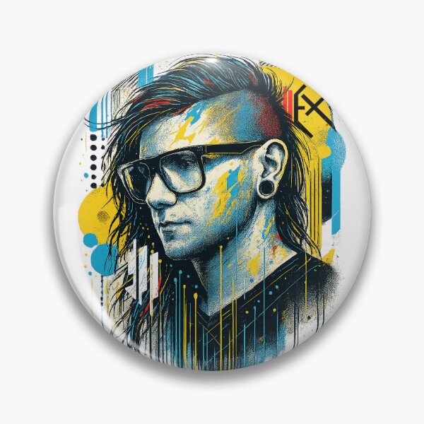 Item preview, Skrillex Street Art Portrait – Bold Graffiti-Style DJ Illustration designed and sold by sudhareditz.