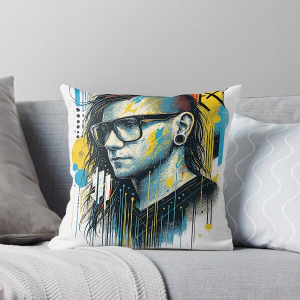 Item preview, Skrillex Street Art Portrait – Bold Graffiti-Style DJ Illustration designed and sold by sudhareditz.