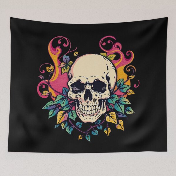 Item preview, Floral Skull Firestorm – Psychedelic Tattoo Art designed and sold by Rothnaric.