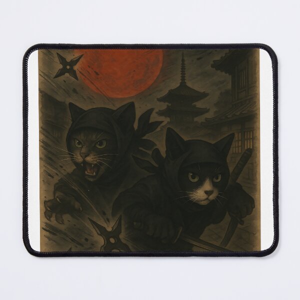 Item preview, Shadow Ninja Cats: Shuriken Ambush Under the Blood Moon designed and sold by Zen Cat Studio.