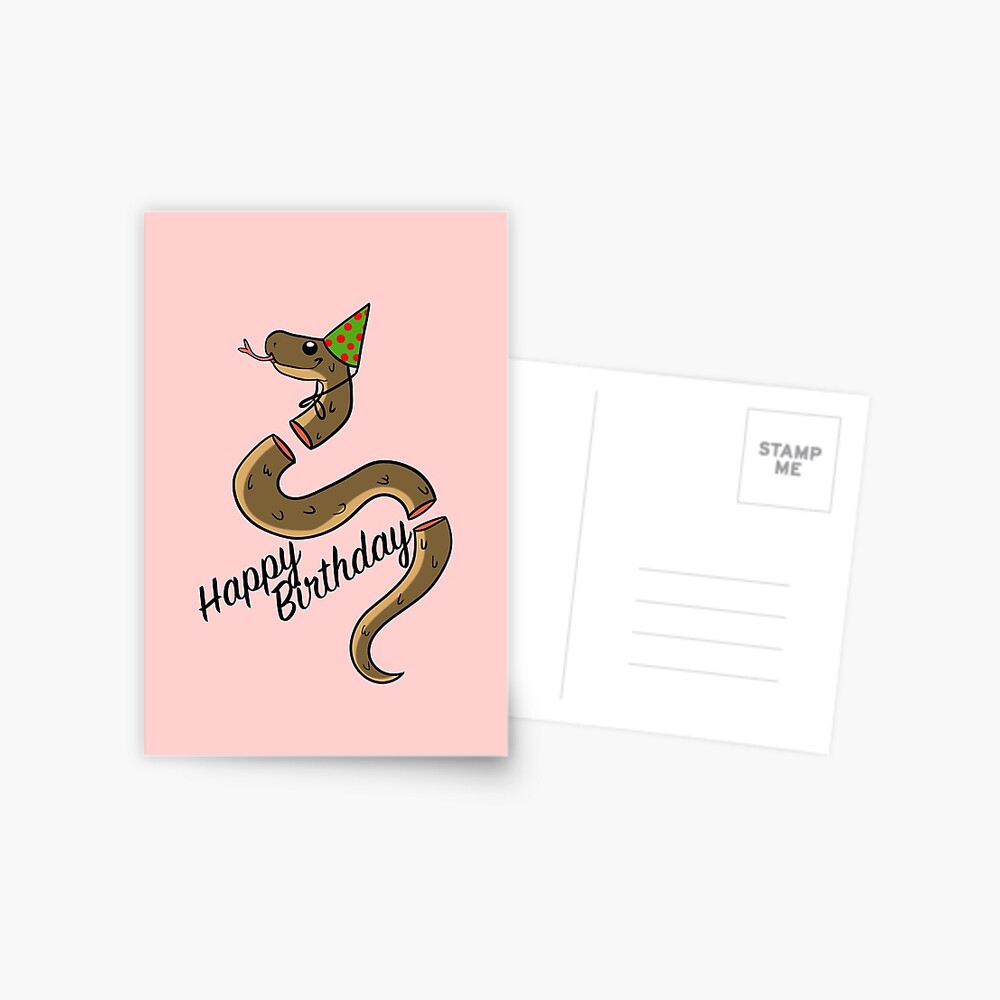 Maison Crane Serpents Et Roses Joyeux Anniversaire Rockabilly Carte De Vœux Fetes Occasions Speciales