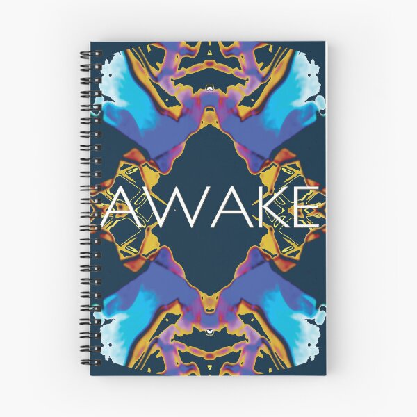 Aperçu de l'œuvre Mandala « Awake » aux couleurs luxuriantes sur fond bleu sarcelle foncé créée et vendue par Psychmaster.