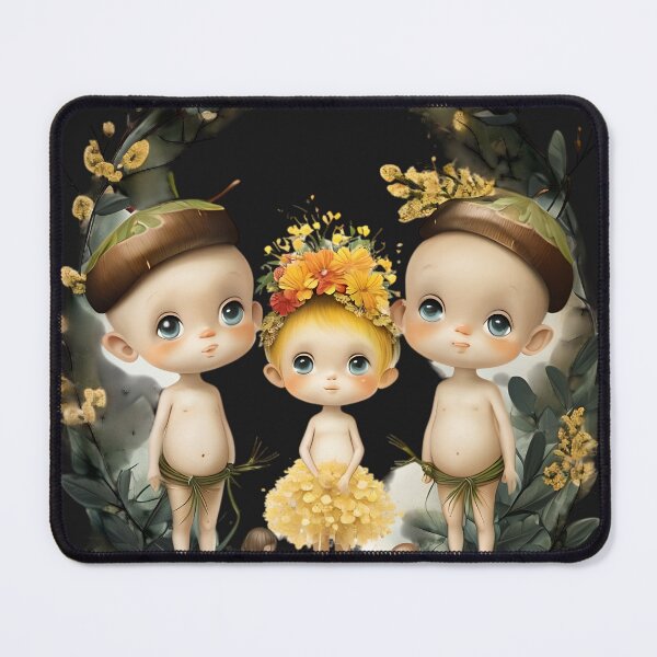 Item preview, Gumnut Trio - Australian Bushland Charm designed and sold by ArtisticDesignsbyLinda.