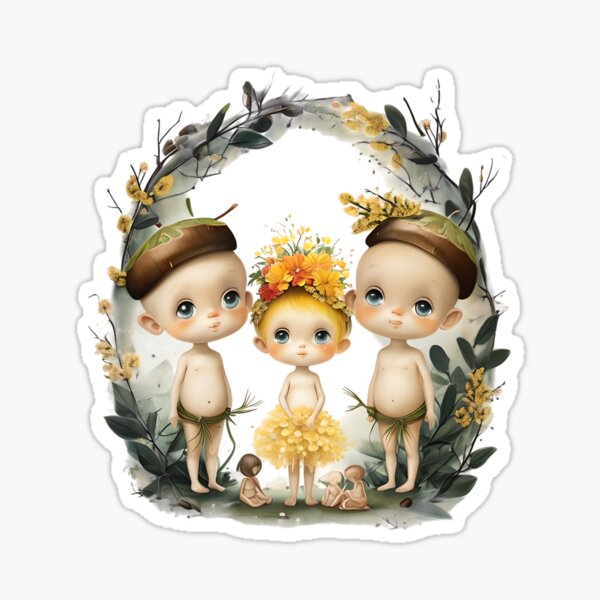 Item preview, Gumnut Trio - Australian Bushland Charm designed and sold by ArtisticDesignsbyLinda.