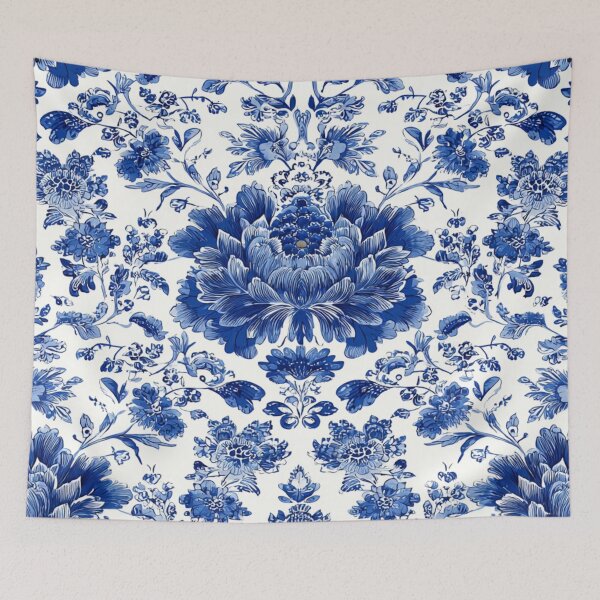 Item preview, Royal Delft Blue Floral Pattern designed and sold by GrinGalore.