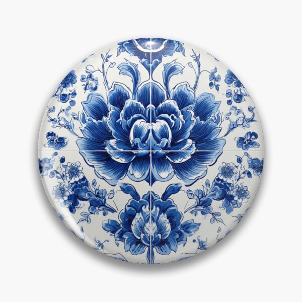 Item preview, Royal Delft White Blue Flower Pattern designed and sold by GrinGalore.