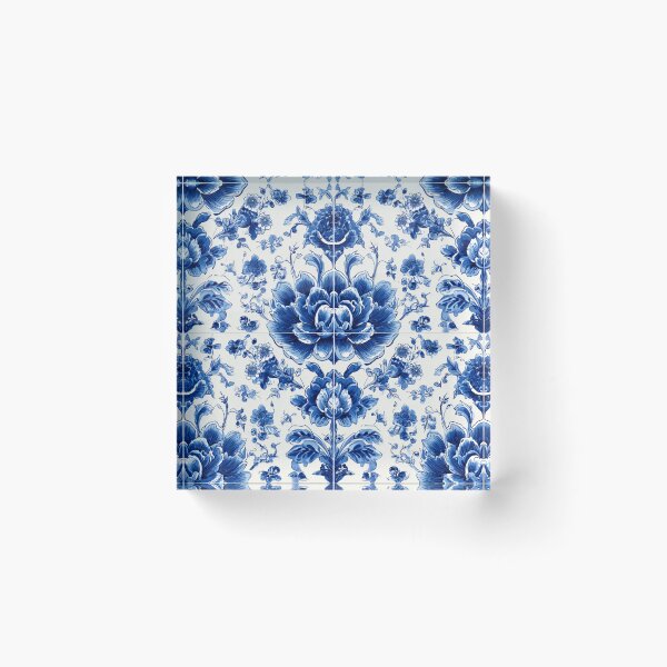 Item preview, Royal Delft White Blue Flower Pattern designed and sold by GrinGalore.