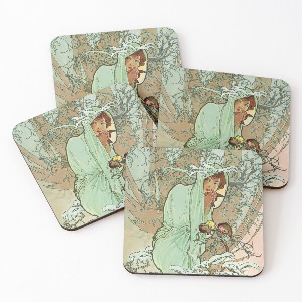 Item preview, Alphonse Mucha The Seasons Winter designed and sold by maniacfitness.