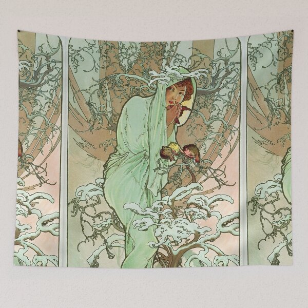 Item preview, Alphonse Mucha The Seasons Winter designed and sold by maniacfitness.
