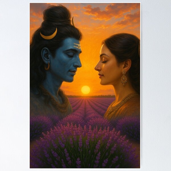 Item preview, Shiva & Parvati – Divine Union at Sunset designed and sold by rajaindra.