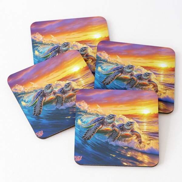 Item preview, Turtle Surf Sunset Design By Rich AMeN Gill designed and sold by RichAMeNGill.