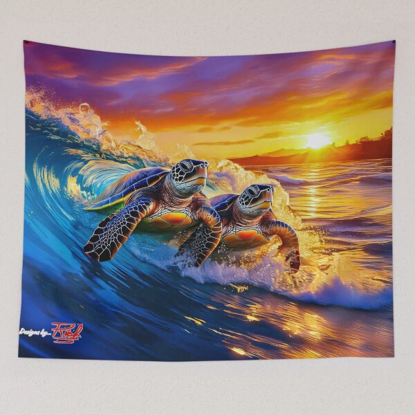 Item preview, Turtle Surf Sunset Design By Rich AMeN Gill designed and sold by RichAMeNGill.