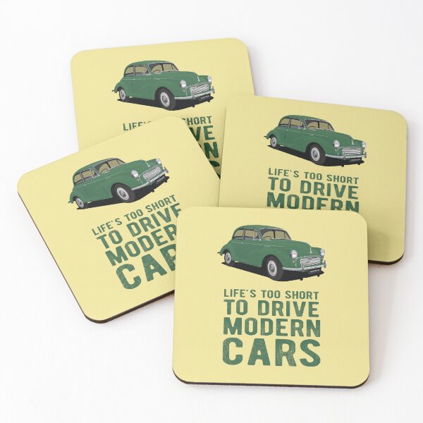 Item preview, Life's too short to drive modern cars with Morris Minor in green designed and sold by knappidesign.