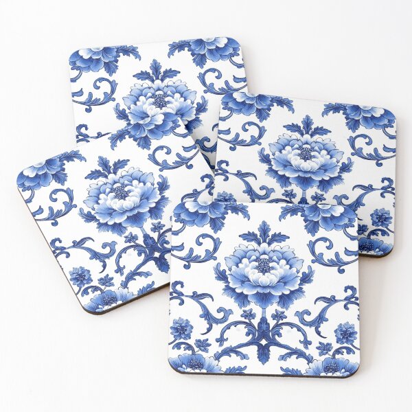 Item preview, Royal Delft Blue Floral Branches Pattern designed and sold by GrinGalore.