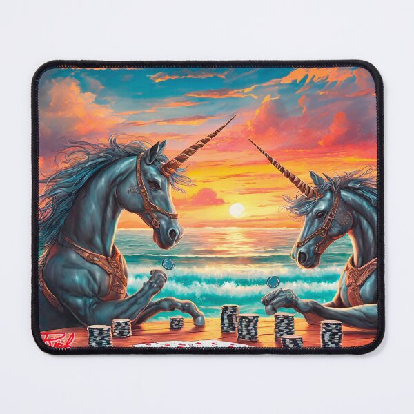 Item preview, Unicorns Playing Poker by the Beach 02 Design by Rich AMeN Gill designed and sold by RichAMeNGill.