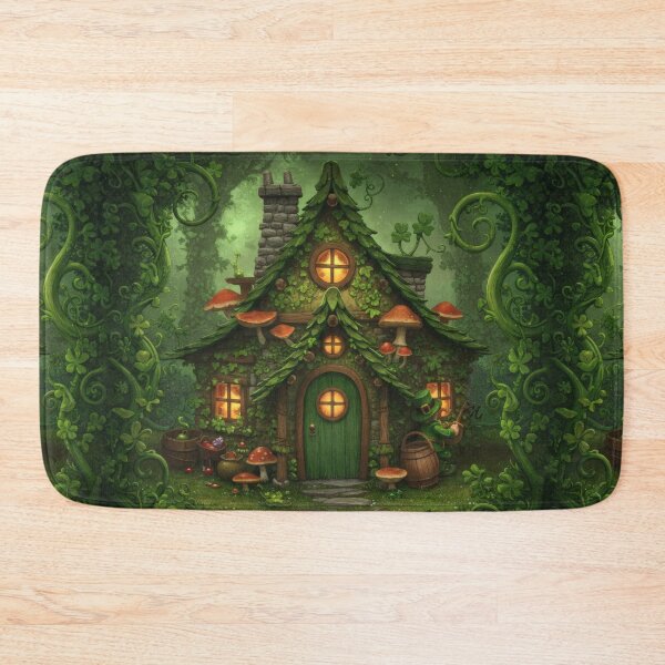 Item preview, Leprechaun House, Irish Clovers Four 4 Leaf, Saint Patrick's Day, St Patty, Lucky Green Celtic Pot of Gold designed and sold by TheTimeTaxi.