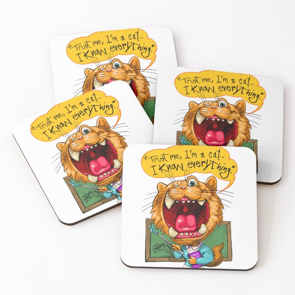 Item preview, "Trust Me, I'm a Cat – I Know Everything" Funny Cat Art designed and sold by chamnongart.