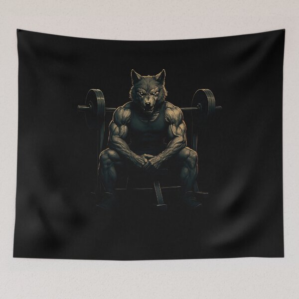 Item preview, Dark Alpha Wolf – Beast Mode Gym Art designed and sold by NicoDesignArt.