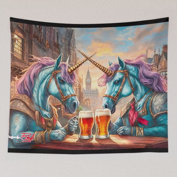Item preview, Unicorns Having Ale in London Design by Rich AMeN Gill designed and sold by RichAMeNGill.