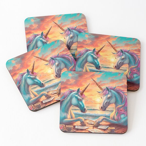 Item preview, Unicorns Playing Poker By The Beach Design by Rich Gill designed and sold by RichAMeNGill.