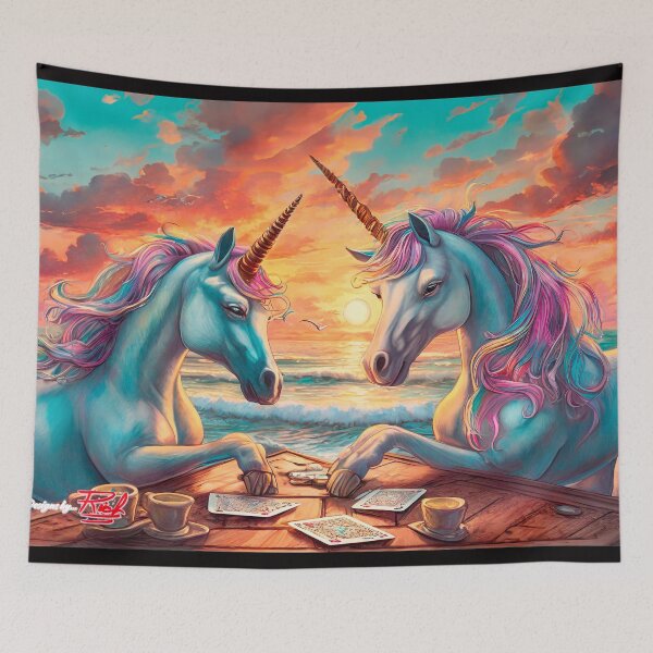 Item preview, Unicorns Playing Poker By The Beach Design by Rich Gill designed and sold by RichAMeNGill.