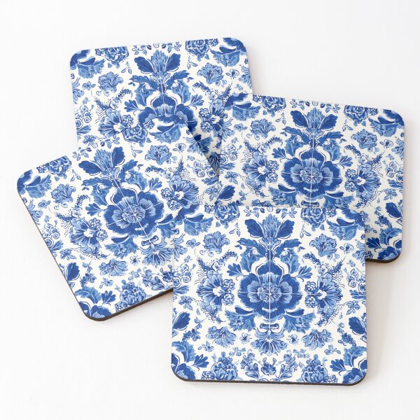 Item preview, Royal Delft Blue Floral Portuguese Pattern designed and sold by GrinGalore.
