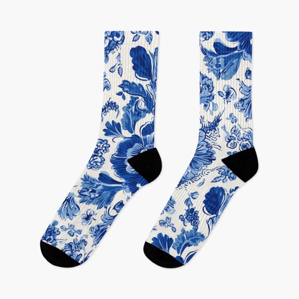 Item preview, Royal Delft Blue Floral Portuguese Pattern designed and sold by GrinGalore.